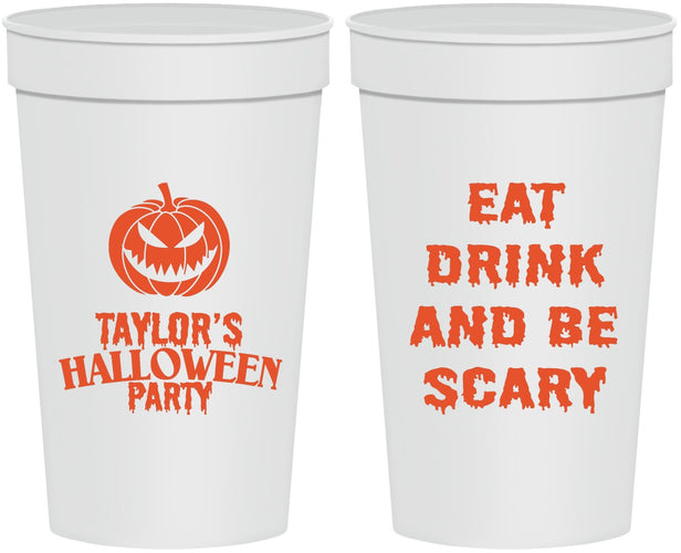 Personalized Halloween 32 oz Stadium Cups - Scary Pumpkin | 250008