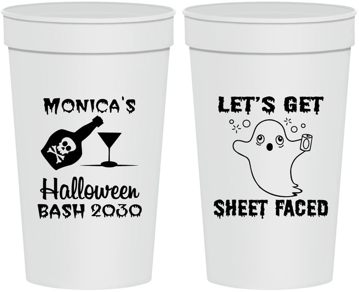 Personalized Halloween 32 oz Stadium Cups - Ghost Sheet Faced | 250009