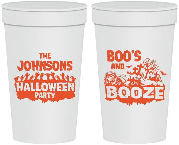 Personalized Halloween 32 oz Stadium Cups - Boos And Booze | 250012