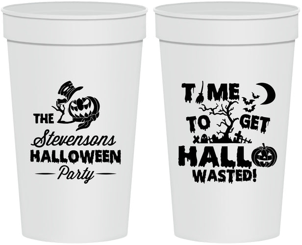 Personalized Halloween 32 oz Stadium Cups - Hallowasted Pumpkin | 250013