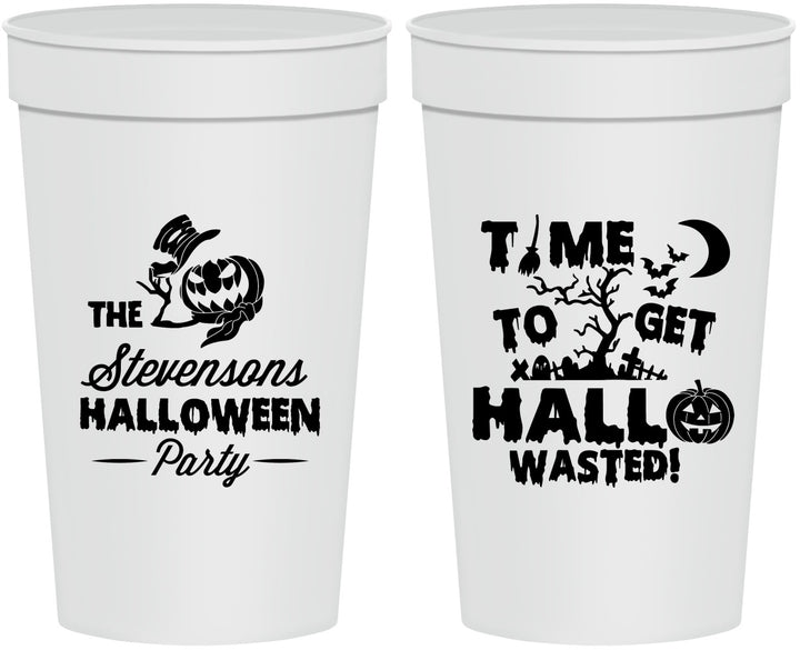Personalized Halloween 32 oz Stadium Cups - Hallowasted Pumpkin | 250013