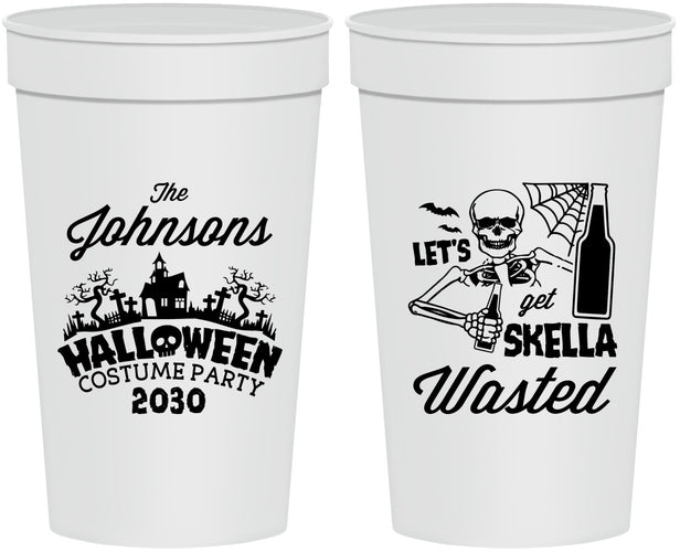 Personalized Halloween 32 oz Stadium Cups - Skellawasted Skeleton | 250014