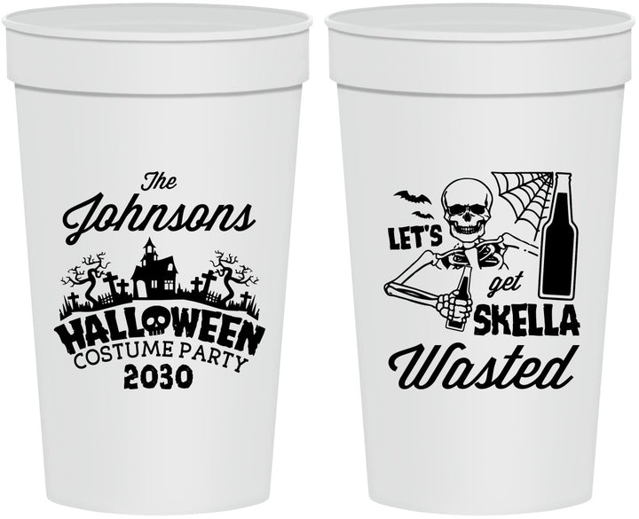 Personalized Halloween 32 oz Stadium Cups - Skellawasted Skeleton | 250014