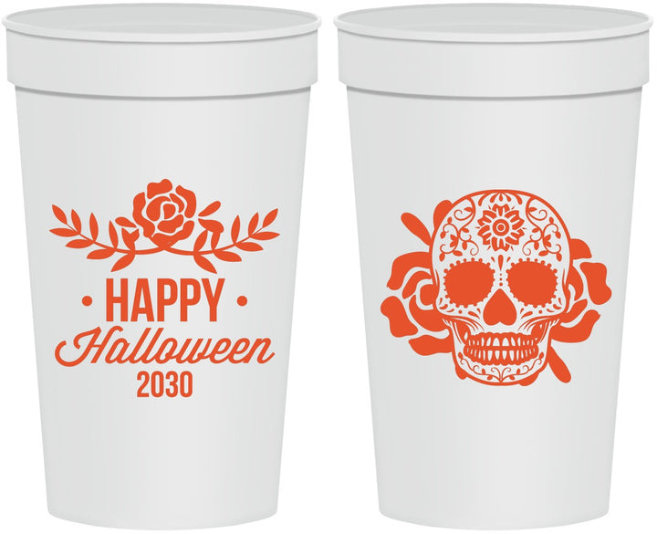 Personalized Halloween 32 oz Stadium Cups - Sugar Skull | 250020