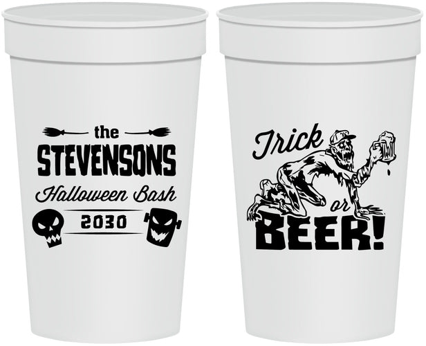 Personalized Halloween 32 oz Stadium Cups - Trick Or Beer | 250021