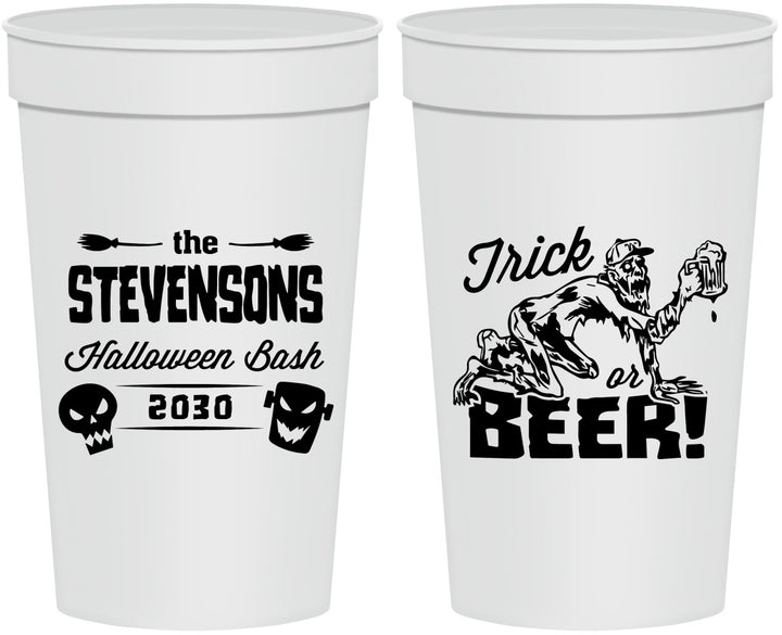 Personalized Halloween 32 oz Stadium Cups - Trick Or Beer | 250021