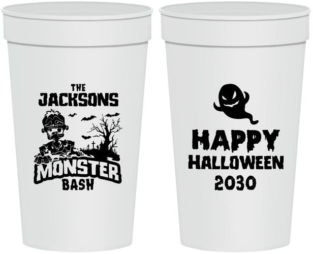 Personalized Halloween 32 oz Stadium Cups - Ghost Monster | 250022
