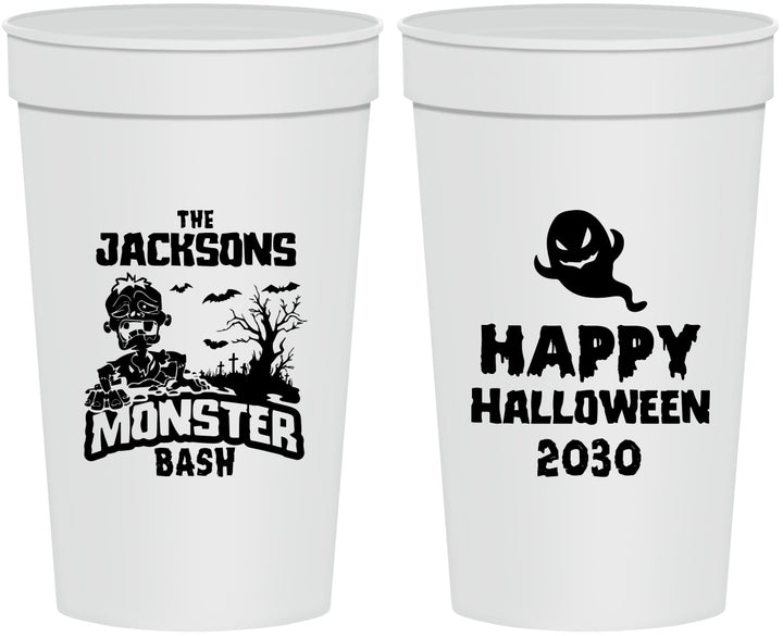 Personalized Halloween 32 oz Stadium Cups - Ghost Monster | 250022