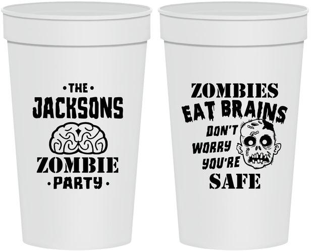 Personalized Halloween 32 oz Stadium Cups - Zombie Brain | 250026