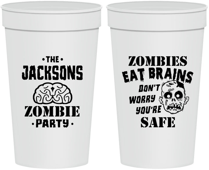 Personalized Halloween 32 oz Stadium Cups - Zombie Brain | 250026