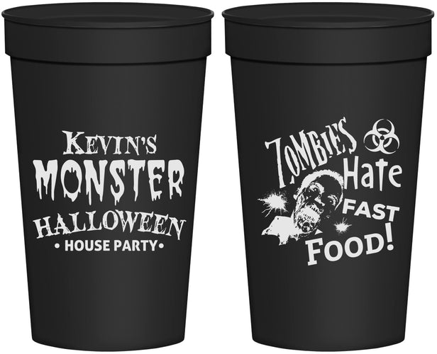 Personalized Halloween 32 oz Stadium Cups - Monster Zombie | 250027
