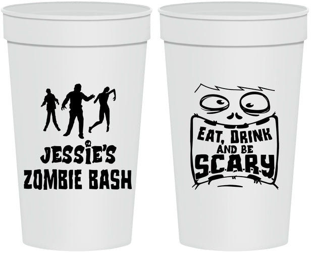 Personalized Halloween 32 oz Stadium Cups - Eat Drink Be Scary | 250029