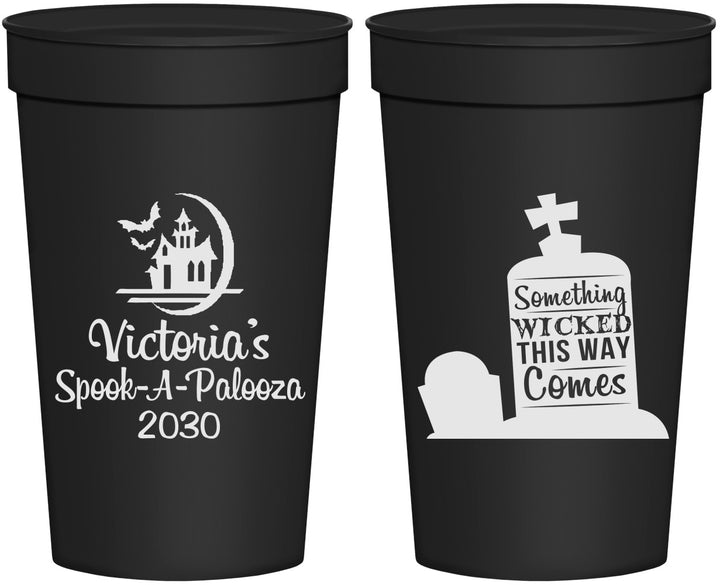 Personalized Halloween 32 oz Stadium Cups - Haunted House | 250031