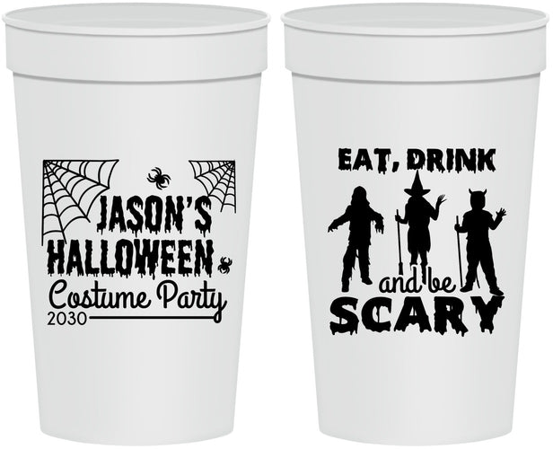 Personalized Halloween 32 oz Stadium Cups - Eat Drink Be Scary | 250038