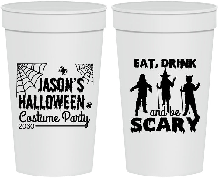 Personalized Halloween 32 oz Stadium Cups - Eat Drink Be Scary | 250038