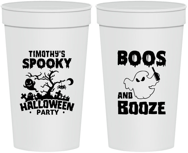 Personalized Halloween 32 oz Stadium Cups - Boos And Booze | 250041