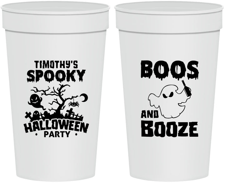 Personalized Halloween 32 oz Stadium Cups - Boos And Booze | 250041