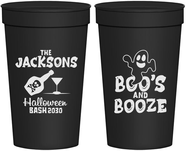 Personalized Halloween 32 oz Stadium Cups - Boos And Booze | 250047
