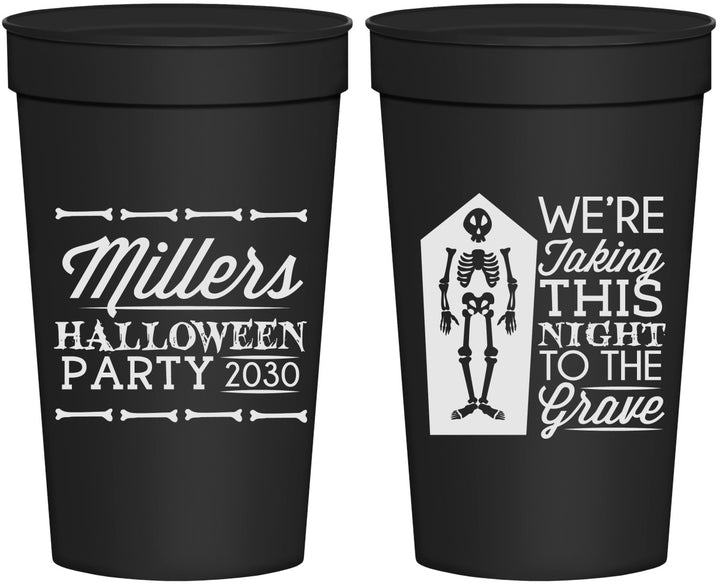 Personalized Halloween 32 oz Stadium Cups - Skeleton | 250051