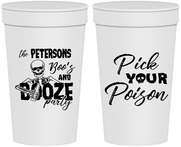 Personalized Halloween 32 oz Stadium Cups - Boos And Booze | 250054