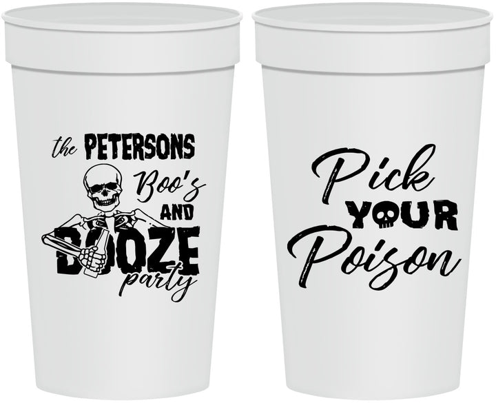Personalized Halloween 32 oz Stadium Cups - Boos And Booze | 250054