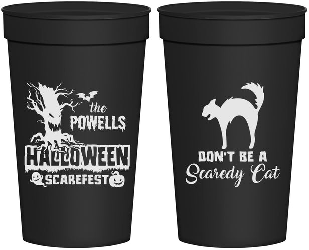Personalized Halloween 32 oz Stadium Cups - Scaredy Cat | 250055