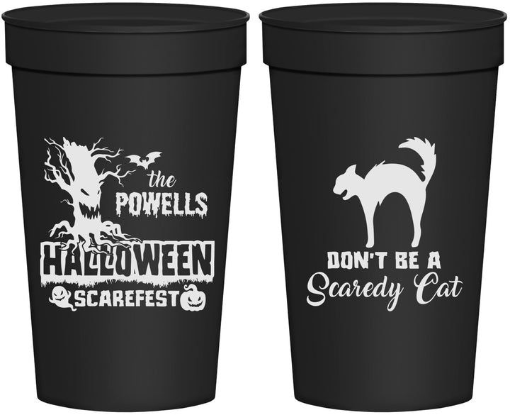 Personalized Halloween 32 oz Stadium Cups - Scaredy Cat | 250055