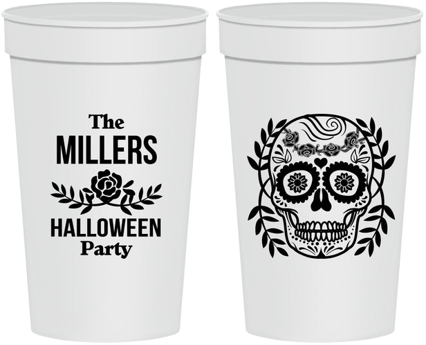 Personalized Halloween 32 oz Stadium Cups - Sugar Skull | 250061