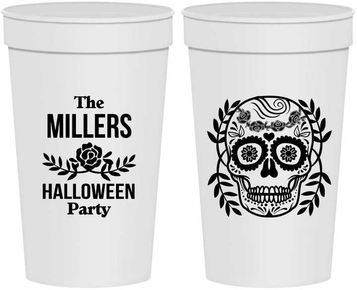 Personalized Halloween 32 oz Stadium Cups - Sugar Skull | 250061