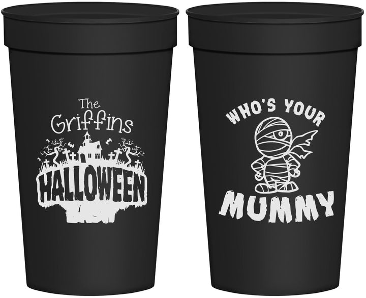 Personalized Halloween 32 oz Stadium Cups - Whos Your Mummy | 250067
