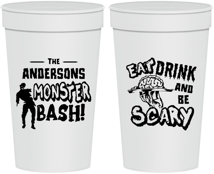 Personalized Halloween 32 oz Stadium Cups - Eat Drink Be Scary | 250070