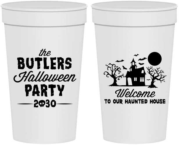 Personalized Halloween 32 oz Stadium Cups - Haunted House | 250073