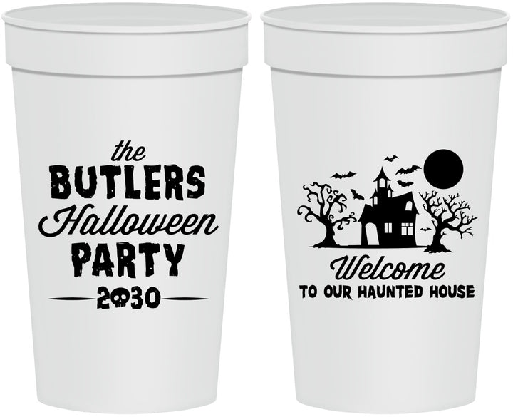 Personalized Halloween 32 oz Stadium Cups - Haunted House | 250073
