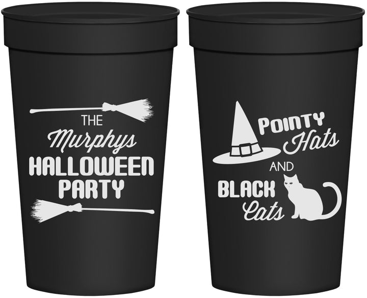 Personalized Halloween 32 oz Stadium Cups - Black Cats | 250087