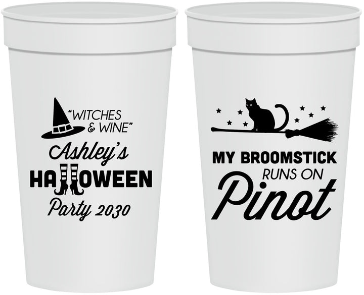 Personalized Halloween 32 oz Stadium Cups - Witch Broomstick | 250098