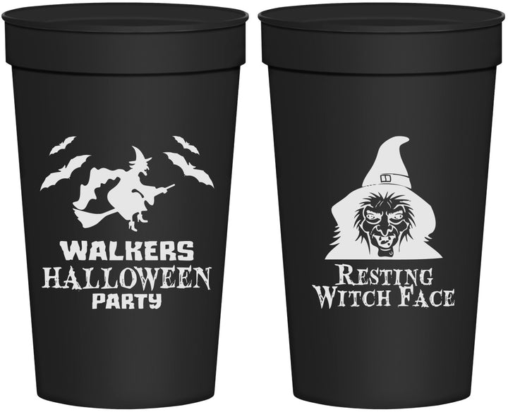 Personalized Halloween 32 oz Stadium Cups - Resting Witch Face | 250099