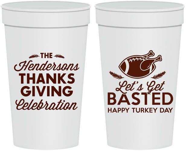 Personalized Thanksgiving 32 oz Stadium Cups - Lets Get Basted | 260003