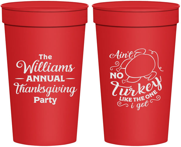 Personalized Thanksgiving 32 oz Stadium Cups - Turkey | 260005