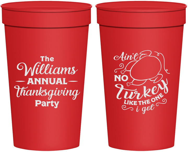 Personalized Thanksgiving 32 oz Stadium Cups - Turkey | 260005