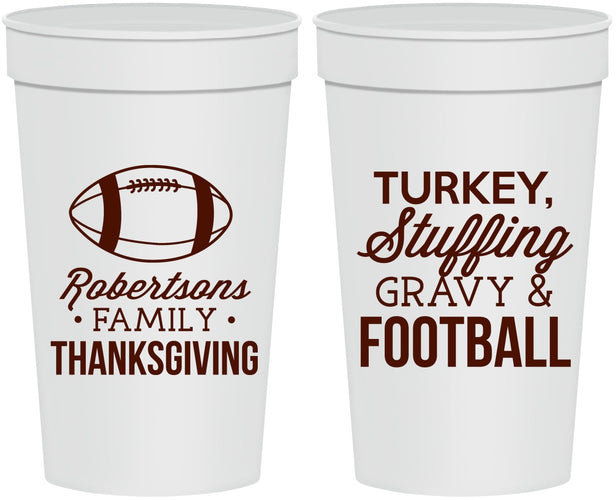 Personalized Thanksgiving 32 oz Stadium Cups - Football Turkey | 260010