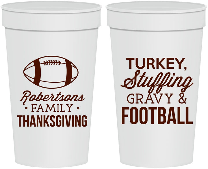 Personalized Thanksgiving 32 oz Stadium Cups - Football Turkey | 260010