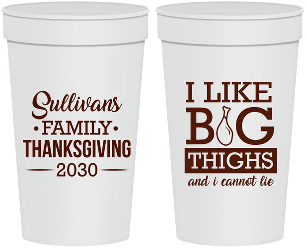 Personalized Thanksgiving 32 oz Stadium Cups - Big Thighs | 260011