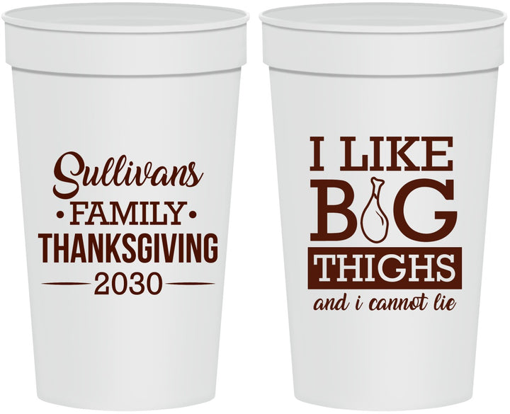Personalized Thanksgiving 32 oz Stadium Cups - Big Thighs | 260011