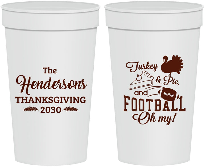 Personalized Thanksgiving 32 oz Stadium Cups - Football Turkey | 260014