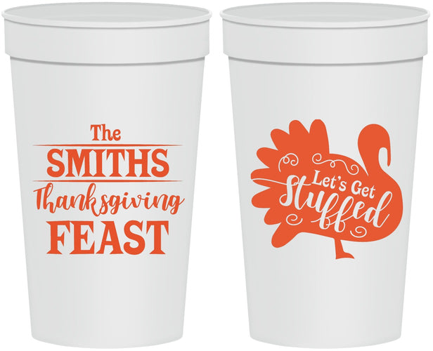 Personalized Thanksgiving 32 oz Stadium Cups - Lets Get Stuffed | 260020