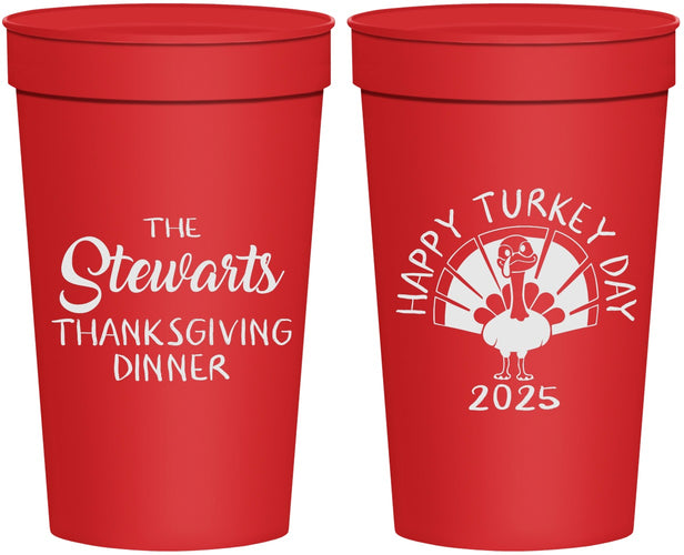 Personalized Thanksgiving 32 oz Stadium Cups - Turkey Day | 260021