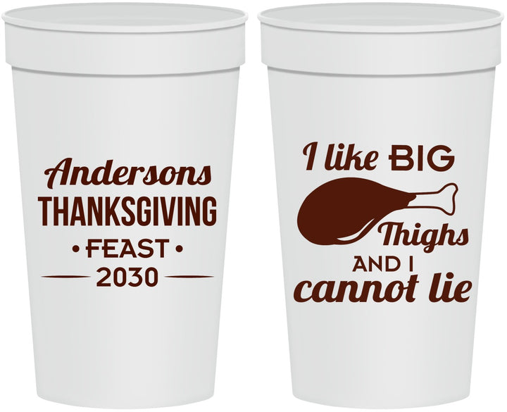 Personalized Thanksgiving 32 oz Stadium Cups - Big Thighs | 260023