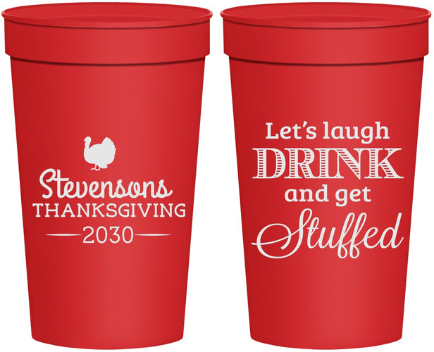 Personalized Thanksgiving 32 oz Stadium Cups - Turkey Stuffed | 260037