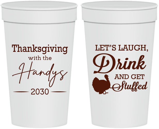 Personalized Thanksgiving 32 oz Stadium Cups - Turkey Stuffed | 260038