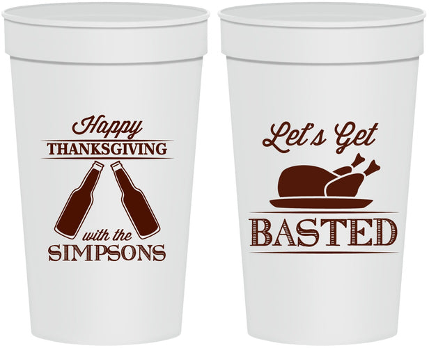 Personalized Thanksgiving 32 oz Stadium Cups - Lets Get Basted | 260039
